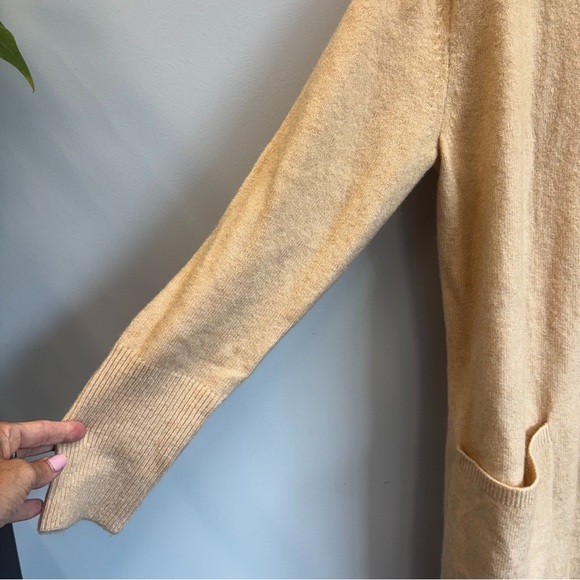 Banana Republic Medium Duster Cardigan CamelTan Open Front wool mohair fluffy - Picture 7 of 11